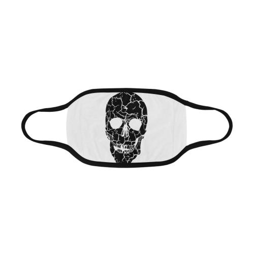Cracked Skull Art Drawing On White Background Cool Mouth Masks Mouth Mask