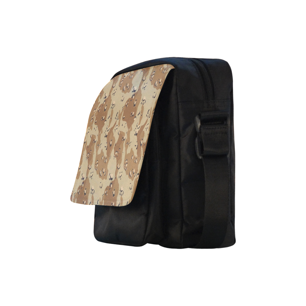 Vintage Desert Brown Camouflage Crossbody Nylon Bags (Model 1633)