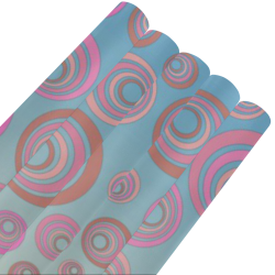 Retro Psychedelic Pink on Blue Gift Wrapping Paper 58"x 23" (5 Rolls)