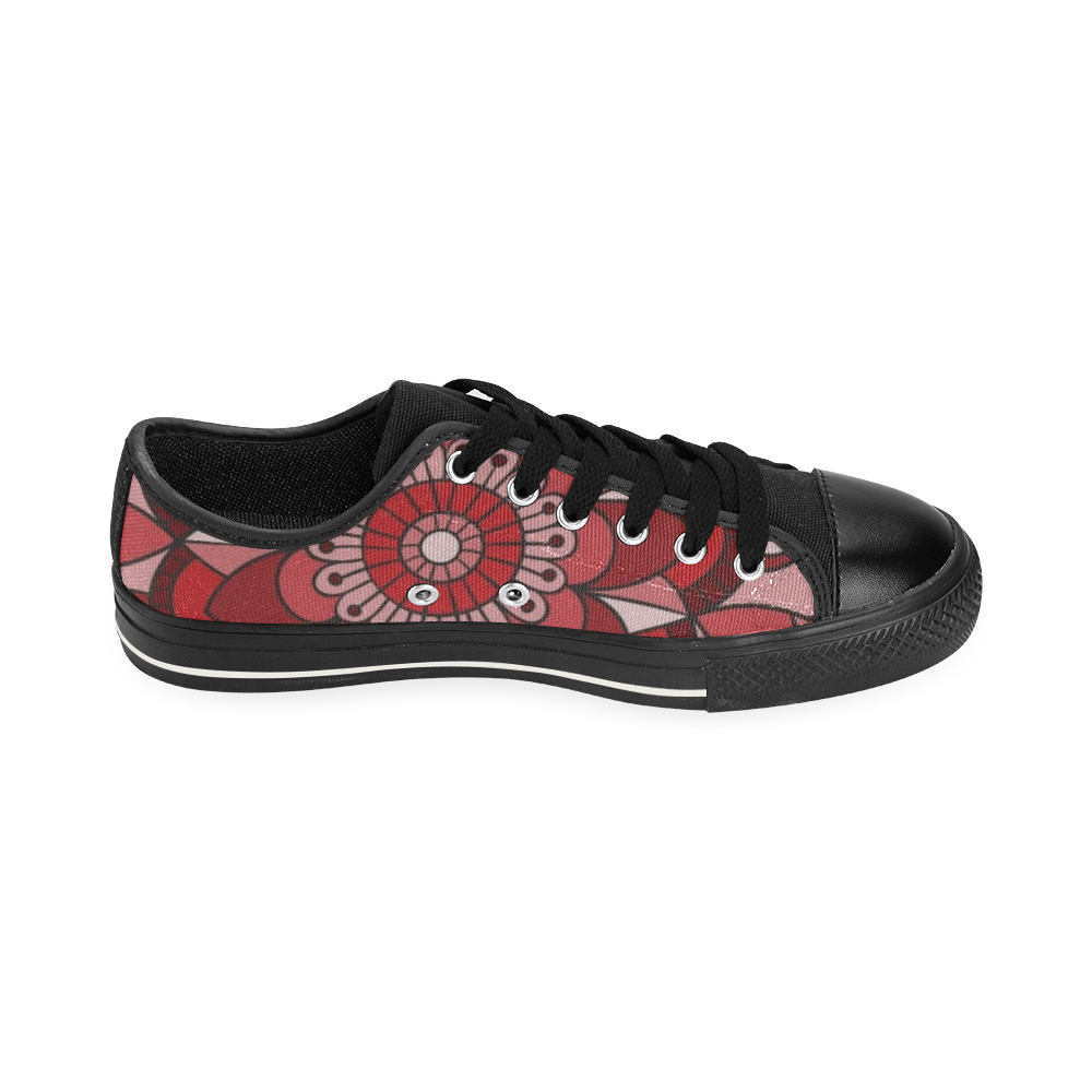 MANDALA HIBISCUS BEAUTY Low Top Canvas Shoes for Kid (Model 018)