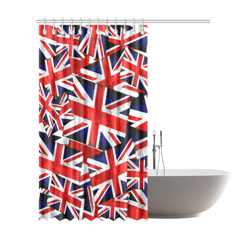 Union Jack British UK Flag Shower Curtain 72"x84"