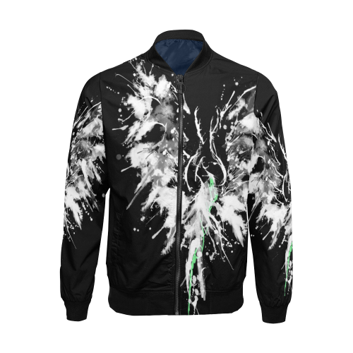 Phoenix - Abstract Painting Bird White 1 All Over Print Bomber Jacket for Men (Model H19)