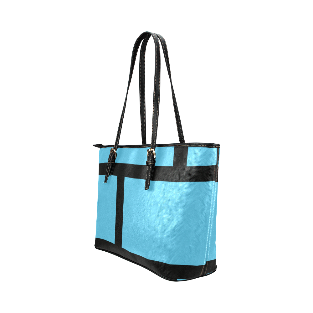 ladrillo azul Leather Tote Bag/Small (Model 1651)