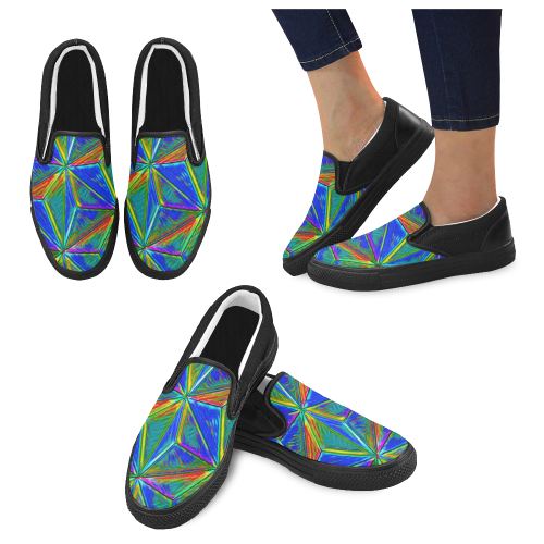 Vivid Life 1E  by JamColors Women's Unusual Slip-on Canvas Shoes (Model 019)