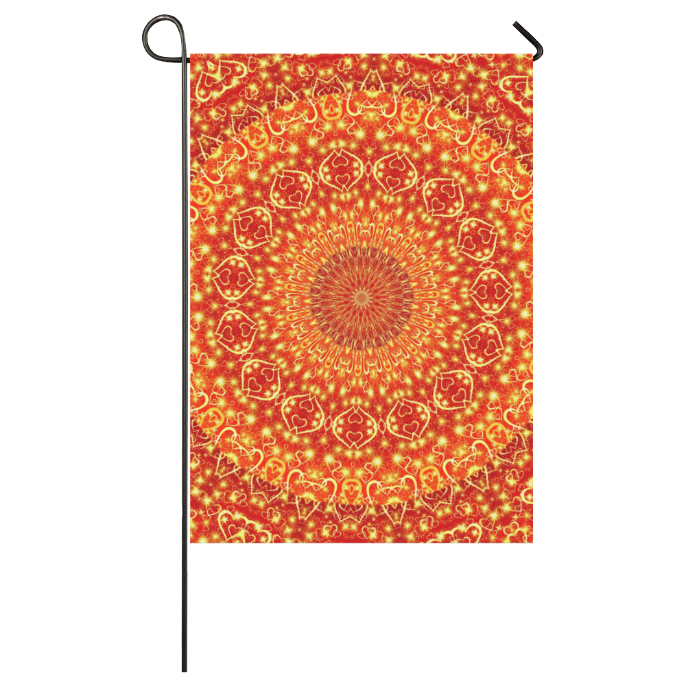 Love and Romance Golden Bohemian Hearts Garden Flag 28''x40'' （Without Flagpole）