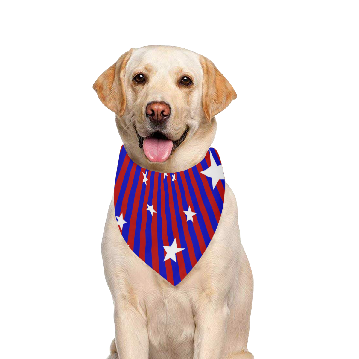 Stars with Blue and Red Stripes Pet Dog Bandana/Large Size