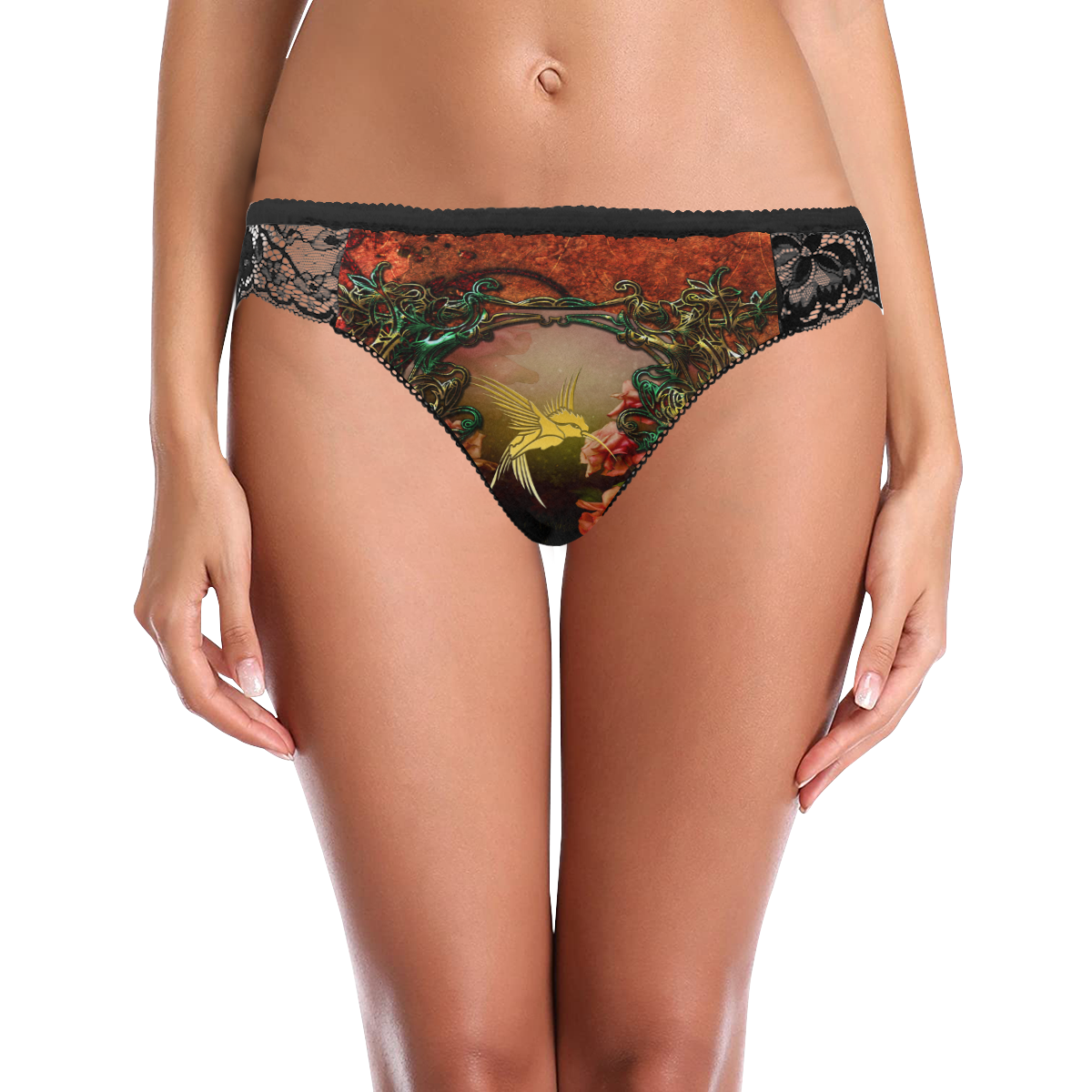 Golden bird Women's Lace Panty (Model L41)