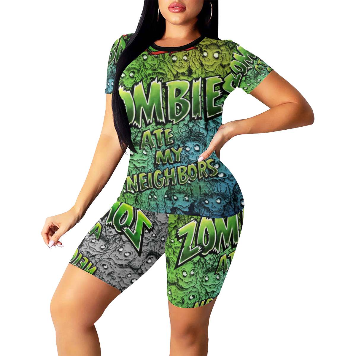 Zombies Ate My Yoga Fit Remixed Women's Short Yoga Set