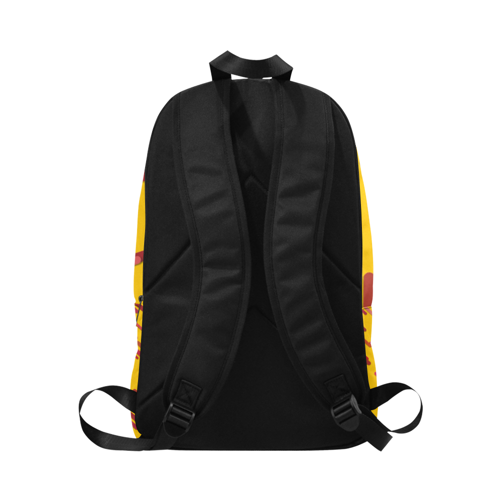 Red traces yellow Fabric Backpack for Adult (Model 1659)