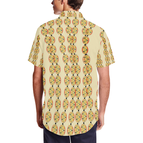 Conforming Nonconformity Men's Short Sleeve Shirt with Lapel Collar (Model T54)