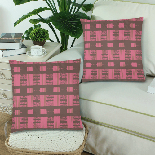 Fall is in the Air Plaid Custom Zippered Pillow Cases 18"x 18" (Twin Sides) (Set of 2)