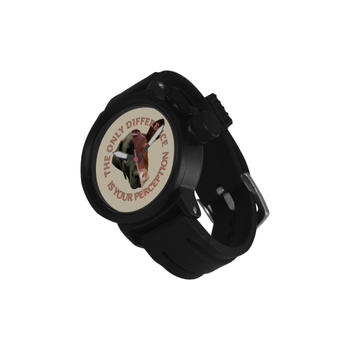 Vegan Cow and Dog Design with Slogan Men's Sports Watch(Model 309)