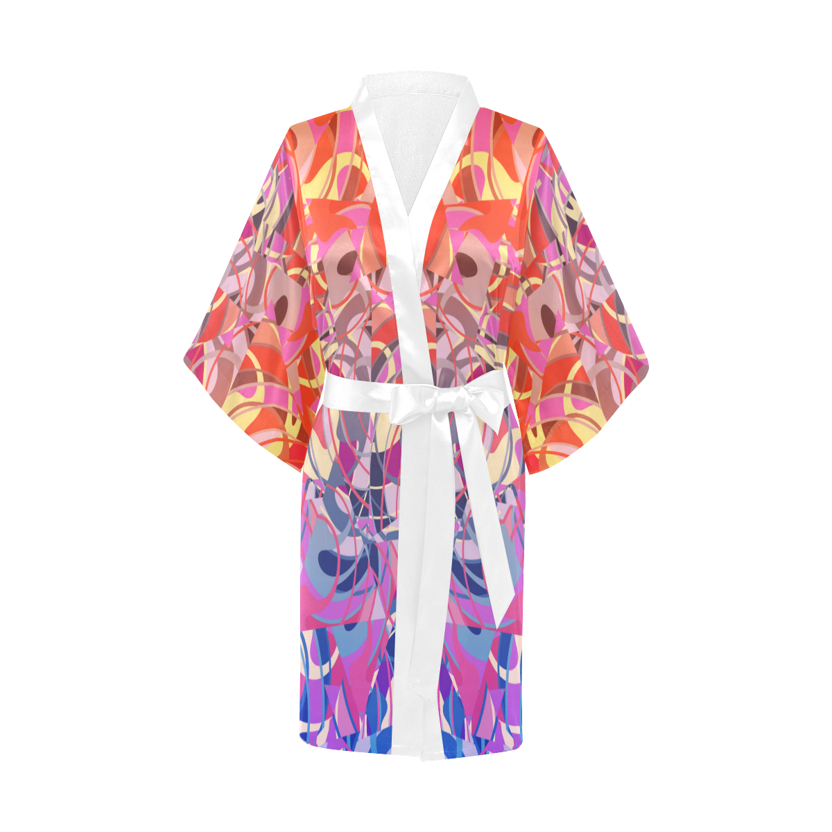 Summer Sunset Violet Abstract Kimono Robe