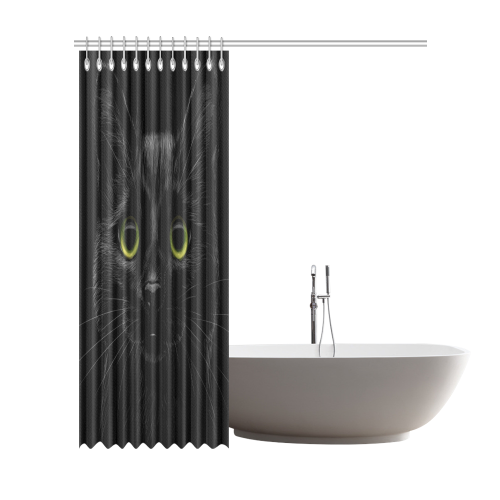 Black Cat Shower Curtain 72"x84"