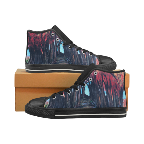 Autumn Day High Top Canvas Women's Shoes/Large Size (Model 017)