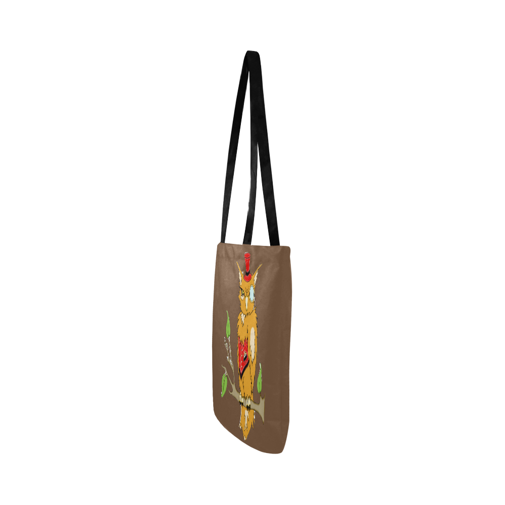 Steampunk Owl Brown Reusable Shopping Bag Model 1660 (Two sides)