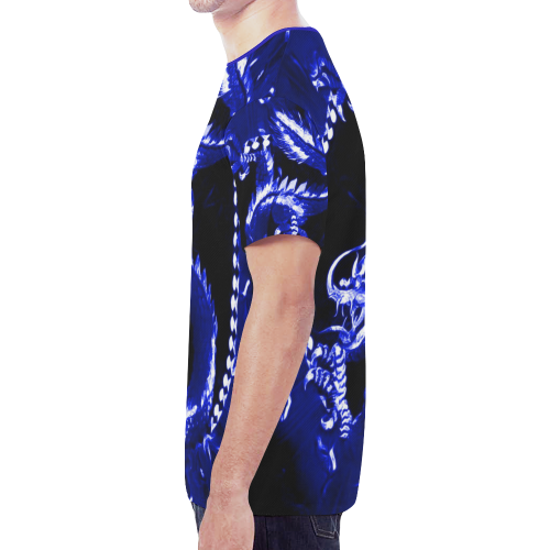Awesome Chinese Emperor Dragon Sapphire Graphic New All Over Print T-shirt for Men (Model T45)