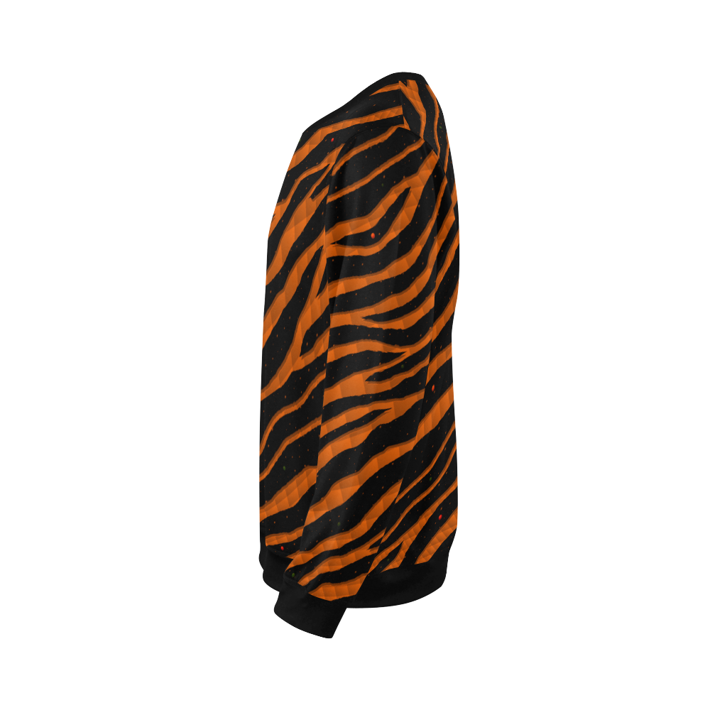 Ripped SpaceTime Stripes - Orange All Over Print Crewneck Sweatshirt for Men/Large (Model H18)