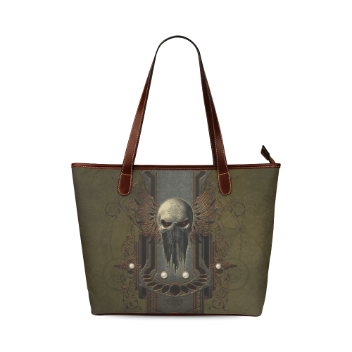 Awesome dark skull Shoulder Tote Bag (Model 1646)