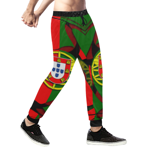 The Flag of Portugal Men's All Over Print Sweatpants (Model L11)