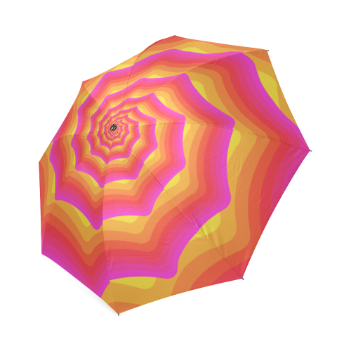 Pink yellow spiral Foldable Umbrella (Model U01)