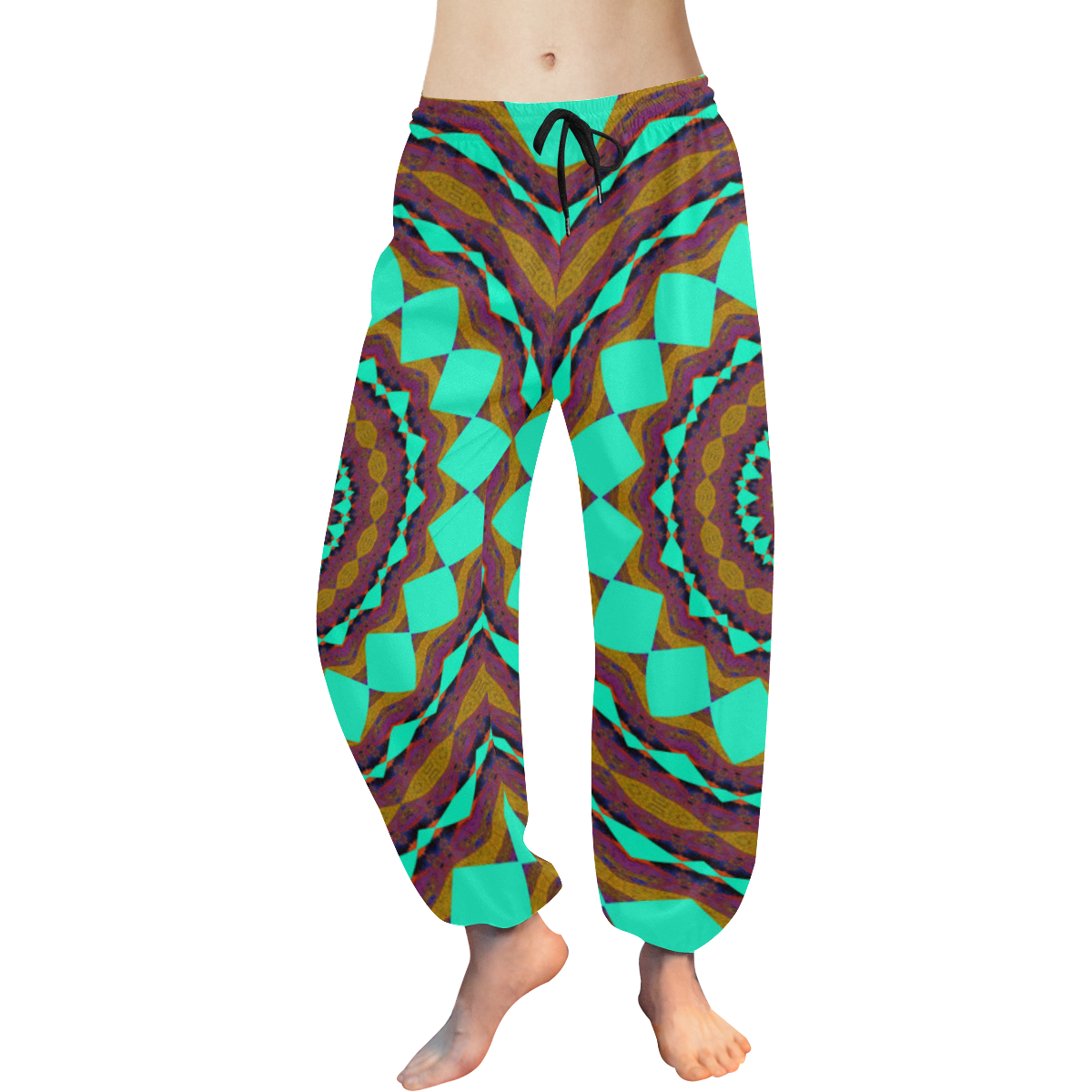 AQUAWAWA Women's All Over Print Harem Pants (Model L18)