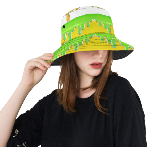 dripping paint in colors All Over Print Bucket Hat