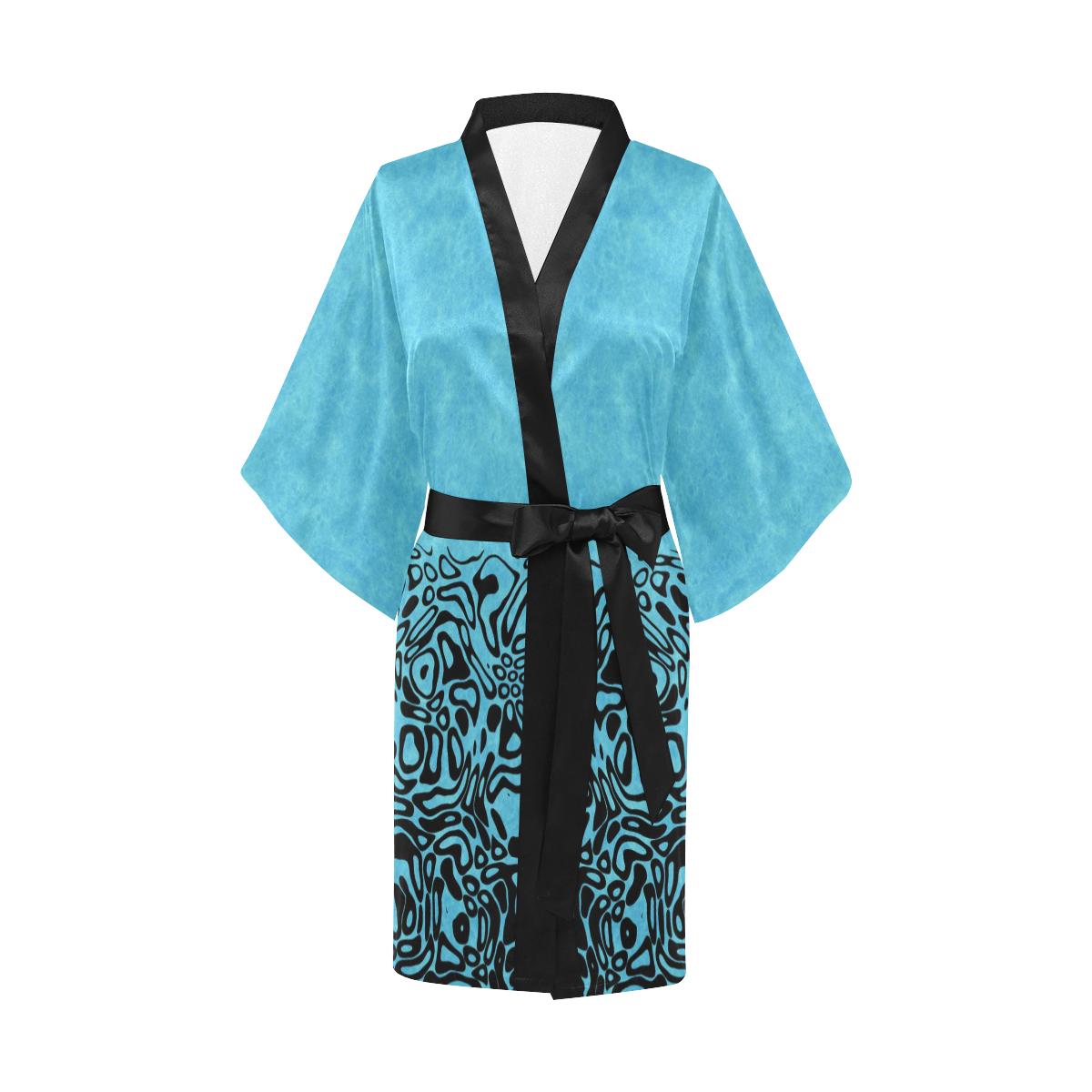 Modern PaperPrint turquoise by JamColors Kimono Robe