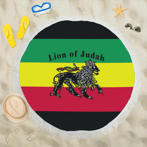 RASTA LION OF JUDAH Circular Beach Shawl 59"x 59"