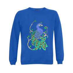 Pretty Peacock Blue Gildan Crewneck Sweatshirt(NEW) (Model H01)