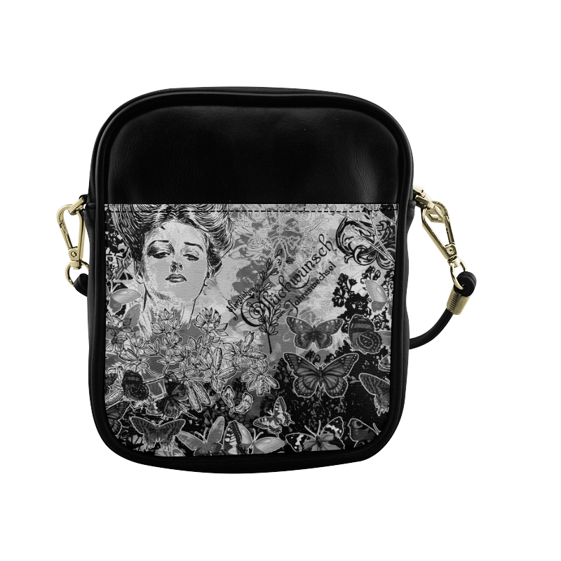 Lady and butterflies Sling Bag (Model 1627)