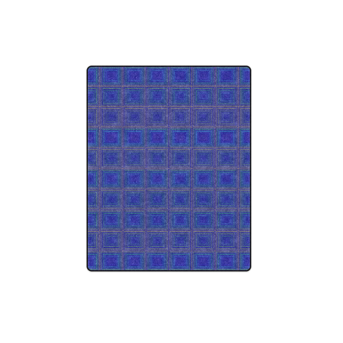 Royal blue golden multicolored multiple squares Blanket 40"x50"