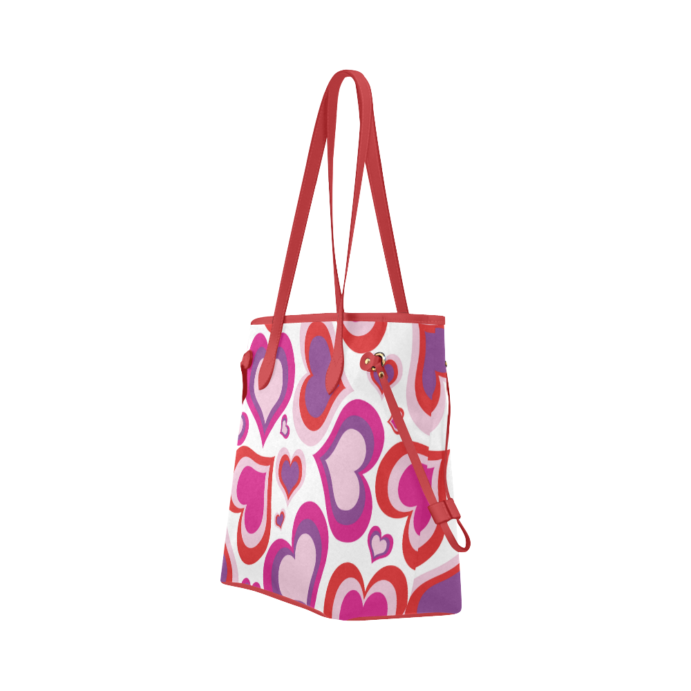 heart pattern Clover Canvas Tote Bag (Model 1661)