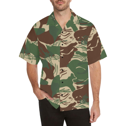 Rhodesian Brushstroke Camouflage v2 Hawaiian Shirt (Model T58)