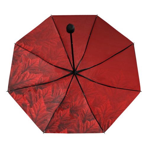 Autumn Maple Leaves Canada Umbrella Anti-UV Foldable Umbrella (Underside Printing) (U07)