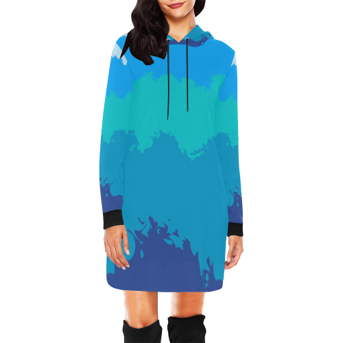Ocean Deep All Over Print Hoodie Mini Dress (Model H27)