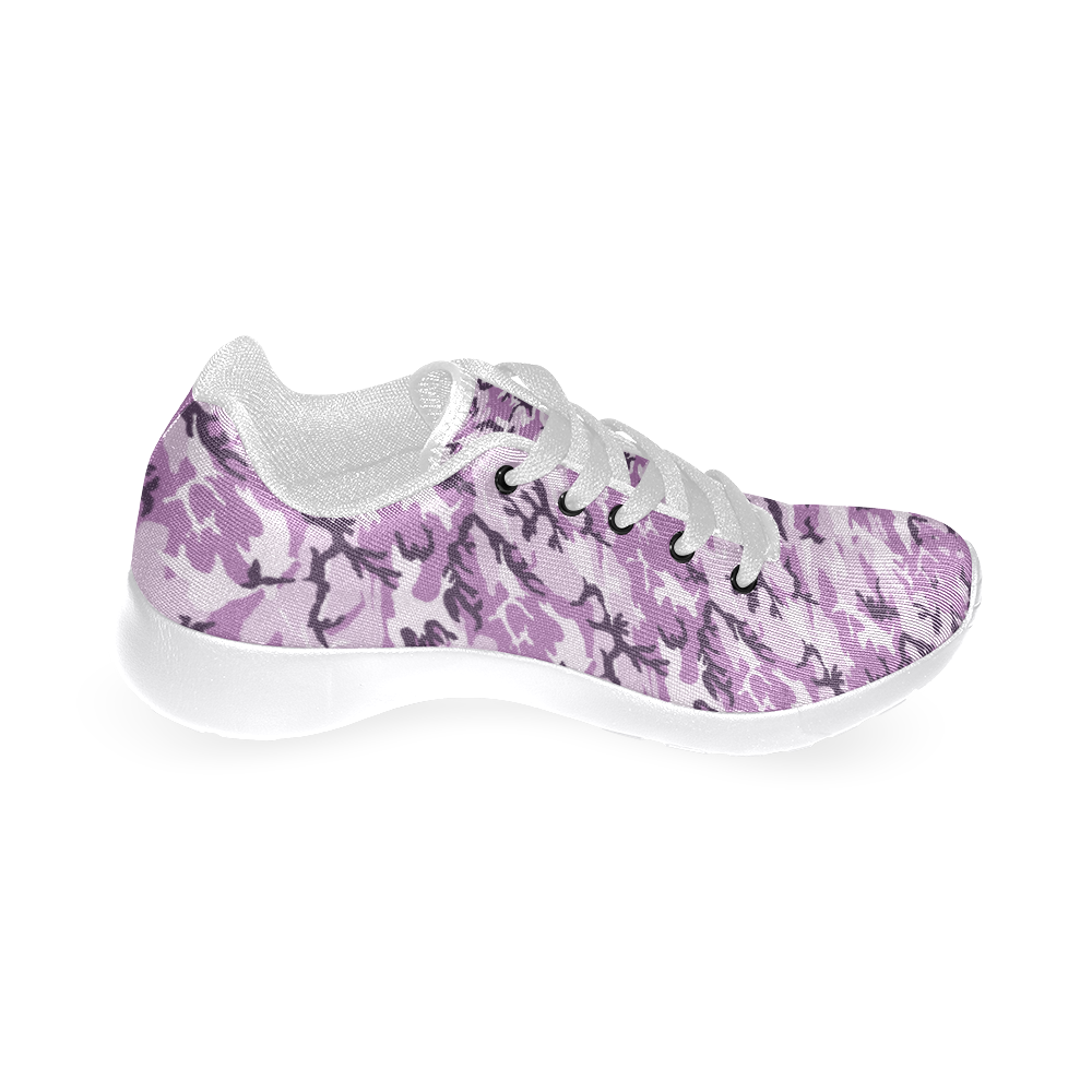 Woodland Pink Purple Camouflage Women's Running Shoes/Large Size (Model 020)