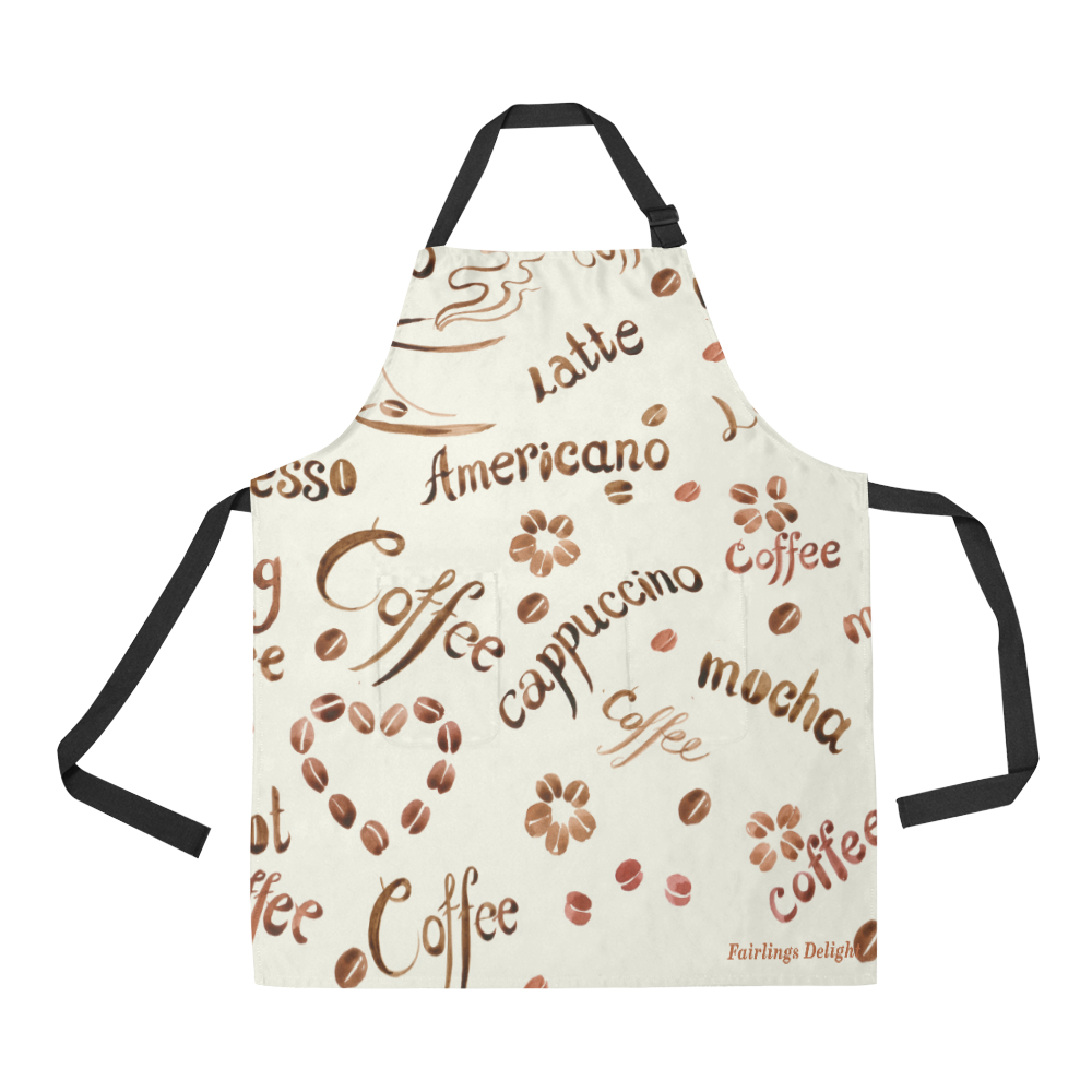Fairlings Delight's Coffee Expressions Collection- Words of Coffee 53086a All Over Print Apron