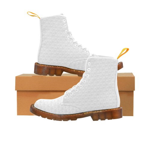 White Rombus Pattern Martin Boots For Women Model 1203H