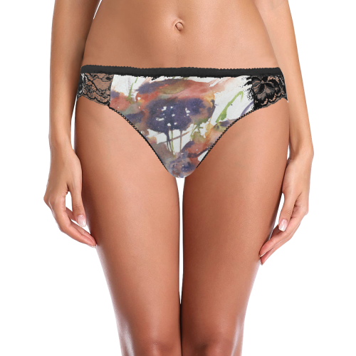 Poppy Design Lace Panties Women's Lace Panty (Model L41)