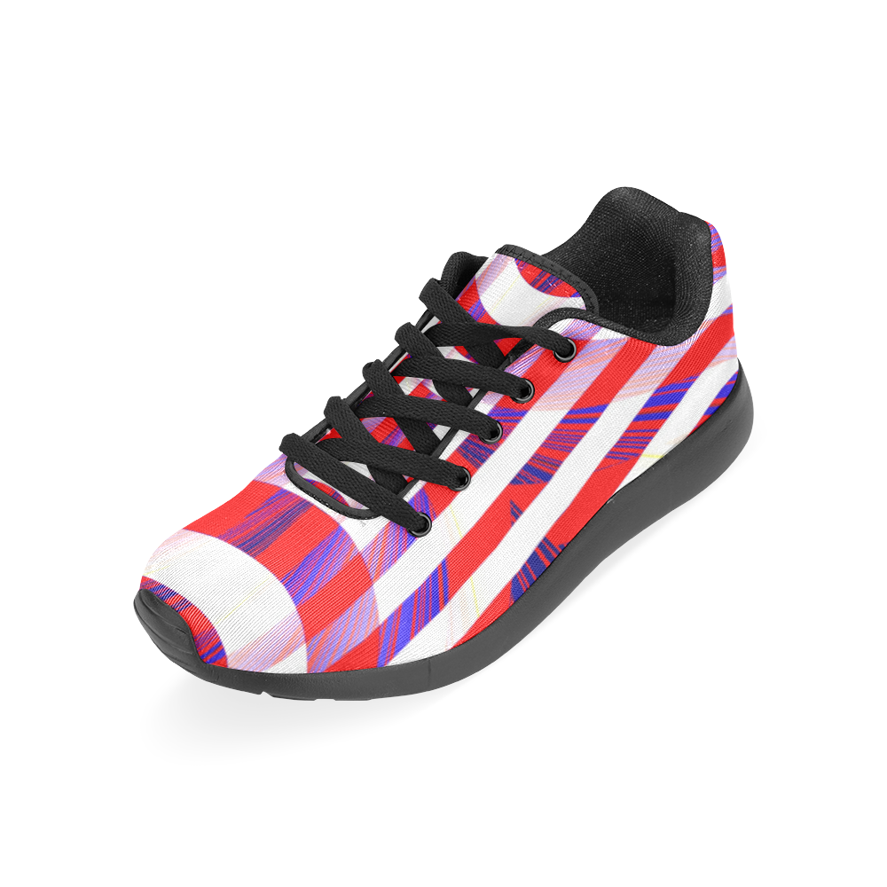 Red Blue White Stripes Women’s Running Shoes (Model 020)