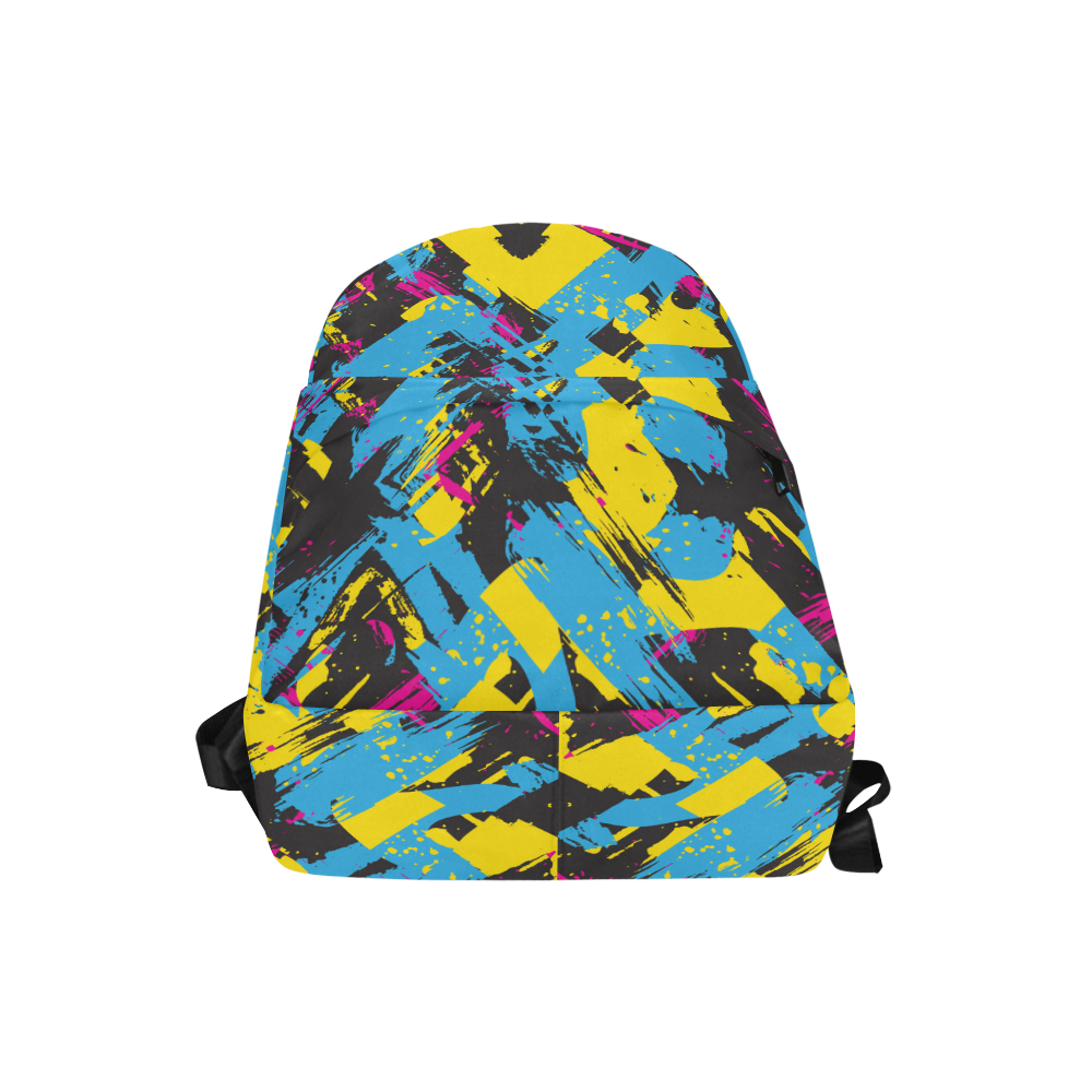 Colorful paint stokes on a black background Unisex Classic Backpack (Model 1673)