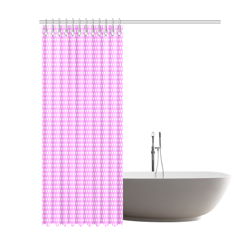 Pretty Pink Hearts Shower Curtain 69"x84"
