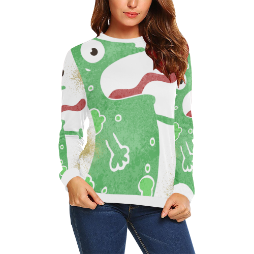 Kakkoi All Over Print Crewneck Sweatshirt for Women (Model H18)