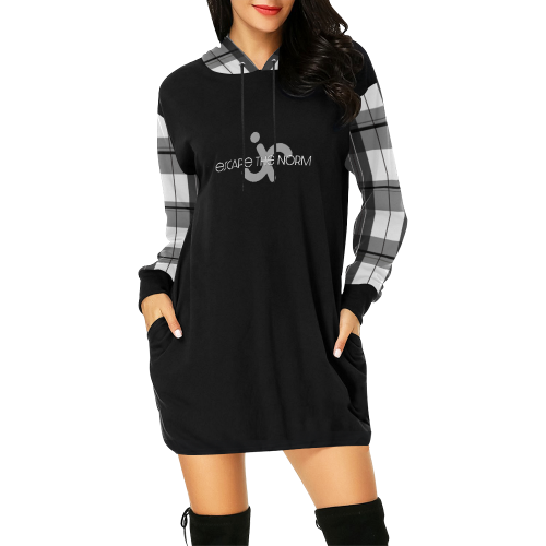Escape The Norm All Over Print Hoodie Mini Dress (Model H27)
