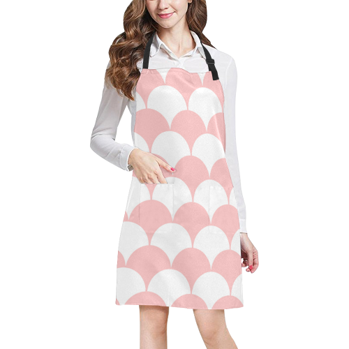 Abstract  pattern - pink and white. All Over Print Apron