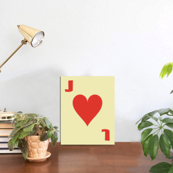 Playing Card Jack of Hearts on Yellow Photo Panel for Tabletop Display 6"x8"