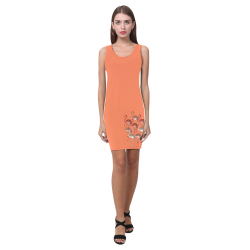 Living Coral Color Flamingos Medea Vest Dress (Model D06)