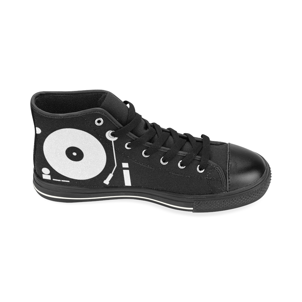 turntable shoes High Top Canvas Shoes for Kid (Model 017)