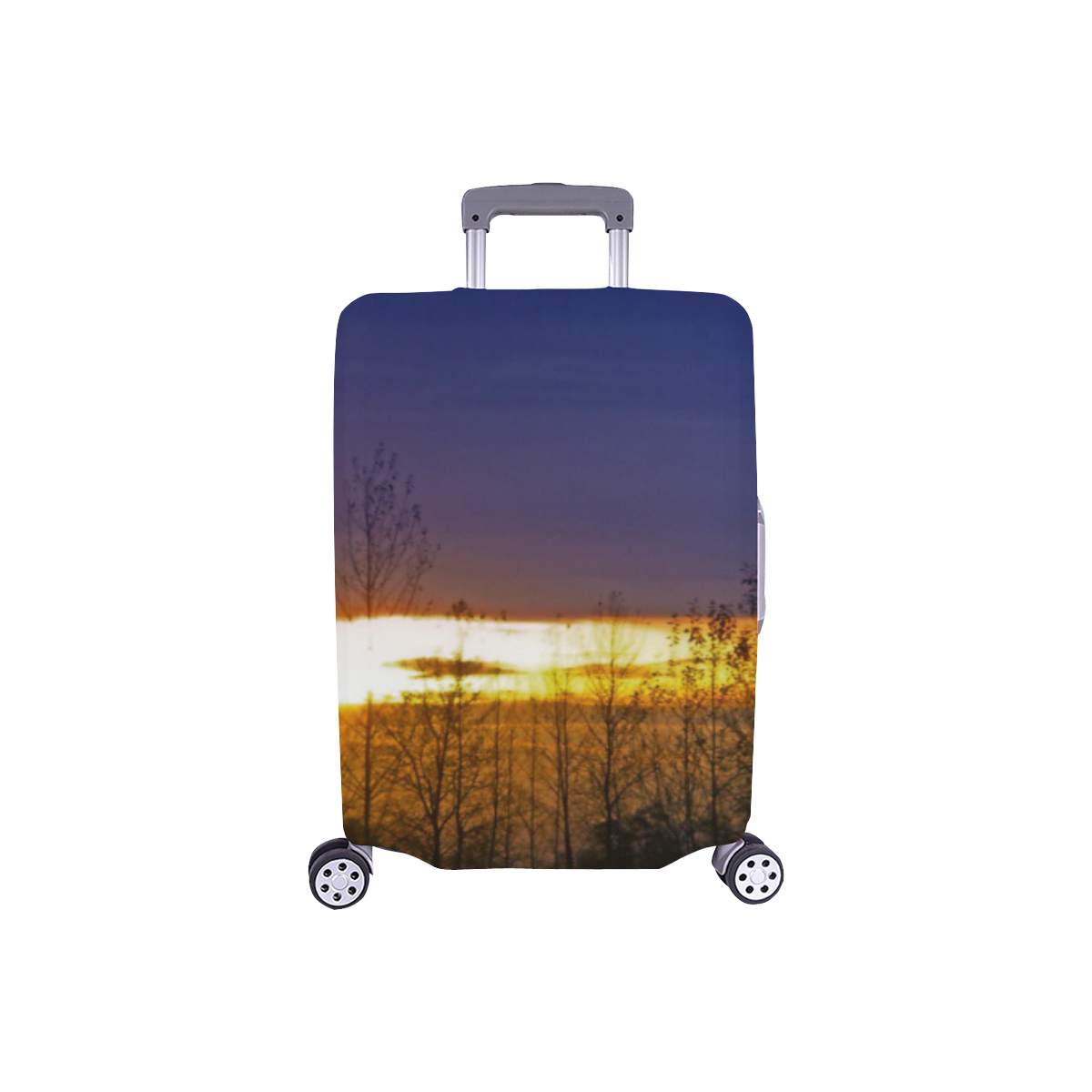 sunset in trees Luggage Cover/Small 18"-21"